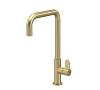 Balterley Kitchen Tap with Single Lever Handle, Mono Kitchen Mixer Tap, Brushed Brass Mono Mixer Taps for Sink, Round Base with Square Spout Taps for Sink - 91 x 236 x 361mm (Brushed Brass)