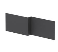 L Shape Square Front Bath Panel Woodgrain Graphite Grey 1700mm Balterley Grey One Size