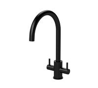 Minimalist Kitchen Mono Mixer Tap with 2 Lever Handles, 436mm - Matt Black