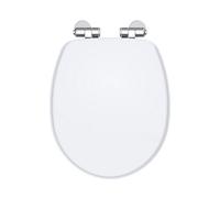 Balterley Oval Shape Toilet Seat Soft Close, Top Fix Soft Close Toilet Seat White, Oval Seats for Toilets with Adjustable Hinges & Quick Release for Easy Cleaning - 371 x 455 x 58 mm (White)