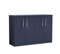 Balterley Level 1200mm Floor Standing 4 Door Vanity Unit with Worktop for Stylish Contemporary Bathroom Storage - Midnight Blue