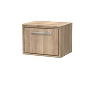 Balterley Longnor 1 Drawer Wall Hung Vanity Unit, Light Oak, 600mm in Brown Balterley Brown