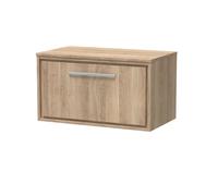 Longnor 1 Drawer Wall Hung Vanity Unit with Worktop, Light Oak, 800mm