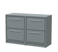 Balterley Longnor 1200mm Framed Design Floor Standing 4 Drawer Vanity With Worktop - Coastal Grey