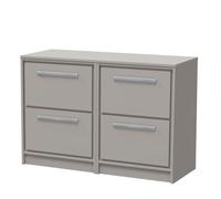 Balterley Longnor 1200mm Framed Design Floor Standing 4 Drawer Vanity With Worktop - Pebble Grey