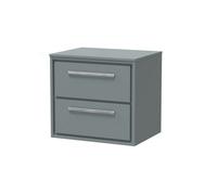 Balterley Longnor 600mm Framed Design Wall Hung 2 Drawer Vanity With Worktop - Coastal Grey