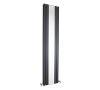 Vertical Double Panel Radiator Mirror 3344 BTU Anthracite 1800x 354mm Balterley Grey One Size