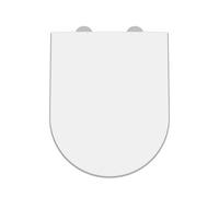 Balterley D Shape Toilet Seat Soft Close, Top Fix Soft Close Toilet Seat White, Squared D Shape Seats for Toilets with Adjustable Hinges & Quick Release for Easy Cleaning - 370 x 450 x 40 mm (White)