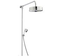 Balterley Luxury Rigid Riser Shower Kit with Fixed Head Handset Chrome White in Silver Balterley Silver