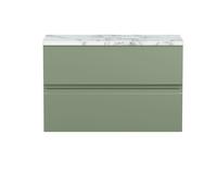 Balterley Mavesyn 2 Drawer Wall Hung Vanity Unit, Satin Green, 800mm in Green Balterley Green
