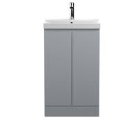 Balterley Mavesyn Contemporary 2 Door Vanity Basin Unit, Satin Grey, 500mm in Grey Balterley Grey