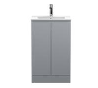 Balterley Mavesyn Contemporary 2 Door Vanity Basin Unit, Satin Grey, 500mm in Grey Balterley Grey