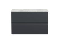 Balterley Mavesyn Contemporary 2 Drawer Wall Hung Vanity Unit, Dark Grey, 800mm in Grey Balterley Grey