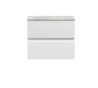 Balterley Mavesyn Contemporary 2 Drawer Wall Hung Vanity Unit With Laminate Worktop, Satin White, 600mm
