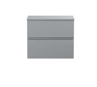 Mavesyn Contemporary 2 Drawer Wall Hung Vanity Unit with Worktop, Satin Grey, 600mm