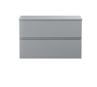 Balterley Mavesyn Contemporary 2 Drawer Wall Hung Vanity Unit With Worktop, Satin Grey, 800mm