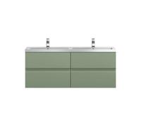 Balterley Mavesyn Contemporary 4 Drawer Wall Hung Vanity Unit With Basin, Satin Green, 1200mm