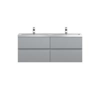 Balterley Mavesyn Contemporary 4 Drawer Wall Hung Vanity Unit With Basin, Satin Grey, 1200mm