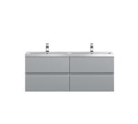 Mavesyn Contemporary 4 Drawer Wall Hung Vanity Unit with Basin, Satin Grey, 1200mm