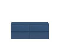 Balterley Mavesyn Contemporary 4 Drawer Wall Hung Vanity Unit With Worktop, Dark Blue, 1200mm