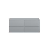 Balterley Mavesyn Contemporary 4 Drawer Wall Hung Vanity Unit With Worktop, Satin Grey, 1200mm