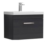 Balterley Millwich 1 Drawer Unit with Thin Edge Basin, Charcoal Black, 600mm in Black Balterley Black
