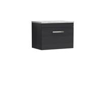 Balterley Millwich Contemporary 1 Drawer Wall Hung Vanity Unit, Black, 600mm in Black Balterley Black