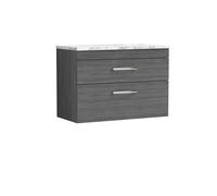 Balterley Millwich Contemporary 2 Drawer Wall Hung Vanity Unit, 805mm in Grey Balterley Grey