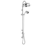 Minimal Rigid Riser Shower Kit with Fixed Head & Handset - Chrome/White