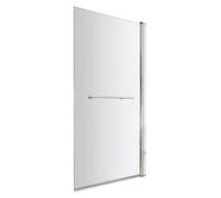 Balterley 790 x 1435mm Bath Shower Screen, Rectangular Shower Screens for Baths, 6mm Chrome Toughened Safety Bath Door Screen with Towel Rail, 180° Pivot Reversible Door Screens for Baths (Chrome)