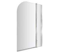 Balterley Modern 6mm Toughened Safety Glass Reversible Shower Bath Screen with Fixed Panel - Chrome