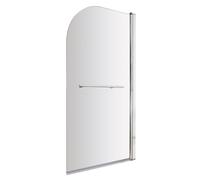 Balterley Modern 6mm Toughened Safety Glass Reversible Shower Bath Screen with Towel Rail, 1430 x 790mm - Chrome