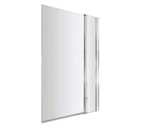 Balterley Modern 6mm Toughened Safety Glass Reversible Straight Shower Bath Screen With Fixed Panel - Chrome