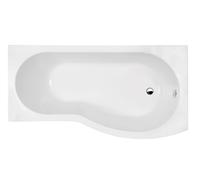 Balterley Modern B Shape Right Hand Shower Bath Tub with Leg Set, 1700mm - White Balterley White