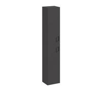 Balterley Modern Bathroom 2 Door Tall Storage Unit Cabinet - 350 X 300mm, Satin Dark Grey, Soft Close Doors