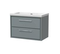 Balterley Modern Bathroom 2 Soft Close Drawer Wall Hung, Grey, 800mm in Grey Balterley Grey