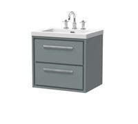 Balterley Bathroom 2 Soft Close Drawer Wall Hung Fireclay Basin, Grey, 600mm in Grey Balterley Grey