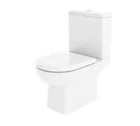 Balterley Close Coupled Toilet with Cistern, Bathroom Toilet Cistern with D Shape Pan & Dual Flush, WC Toilets for Bathrooms & Cloakroom - 410mm x 670mm x 810mm (White)