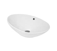 Balterley Modern Bathroom Countertop Vessel Basin, Round, Contemporary Style, White, 588 X 390 X 195 mm