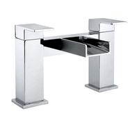 Balterley Modern Bathroom Deck Mounted Square Waterfall Spout Bath Filler Tap - Chrome