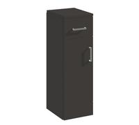 Modern Bathroom Floor Standing 1 Door, 1 Drawer Storage Cabinet Cupboard - 250 x 300mm, Satin Dark Grey