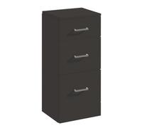 Modern Bathroom Floor Standing 3 Drawer Unit - 350 x 300mm, Satin Dark Grey