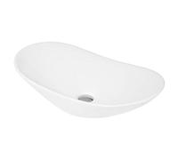 Balterley Modern Bathroom Oval Vessel Basin For Countertop Use, White Vitreous China, Contemporary Design, 615 mm