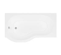 Balterley Modern Bathroom P Shaped Bath & Panel, 1600 x 850 x 410mm, Left Hand, White