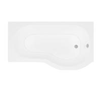 Balterley Modern Bathroom P Shaped Bath & Panel, 1600 x 850 x 410mm, Right Hand, White