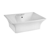Bathroom Rectangular Vessel Basin for Countertop, White Vitreous China, 496 mm