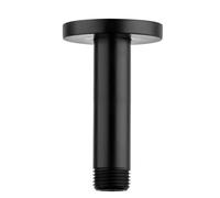 Balterley Modern Bathroom Round Ceiling Mounted Shower Arm Durable Brass Construction, 100mm - Matt Black Finish