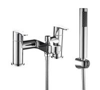 Balterley Modern Bathroom Round Deck Mounted Bath Shower Mixer Tap With Kit - Chrome