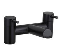 Balterley Modern Bathroom Round Minimalist Deck Mounted Bath Filler Tap - Black