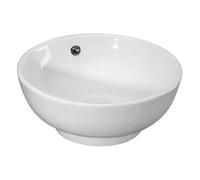 Balterley Modern Bathroom Round Vessel Basin For Countertop Use, White Vitreous China, Contemporary Style, 410 mm